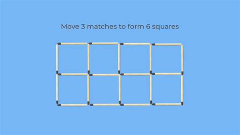 Move 3 Matches To Form 6 Squares Matchstick Puzzle Suresolv