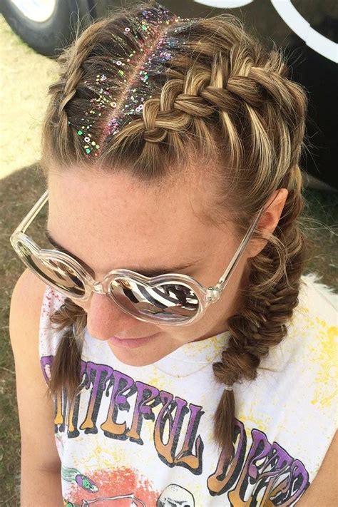 glitter roots hair trend music festival hairstyles teen vogue shaved side hairstyles