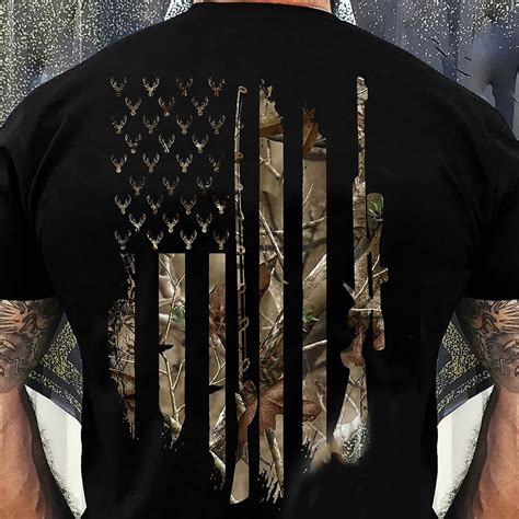 Camo Camouflage American Flag Fishing Hunting Shirt Patriotic Etsy