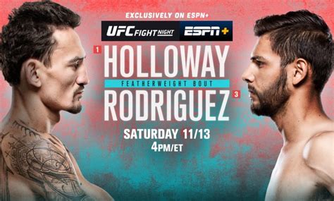 Ufc Fight Night Report Max Holloway Defeats Yair Rodriguez By Decision
