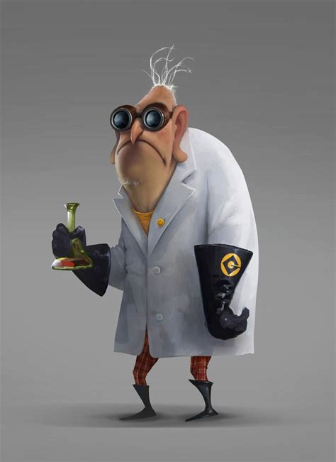 A Cartoon Character In A Lab Coat Holding A Glass