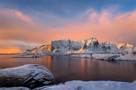 Winter Sunrise Colors In Lofoten Islands Norway Photo Print Photos By