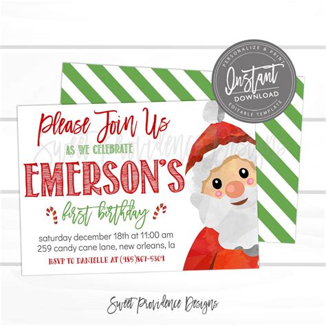 Christmas Birthday Invitation – Sweet Providence Designs