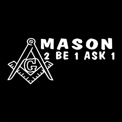 Mason 2b1ask1 Square And Compass Masonic Vinyl Decal Tme Emb D
