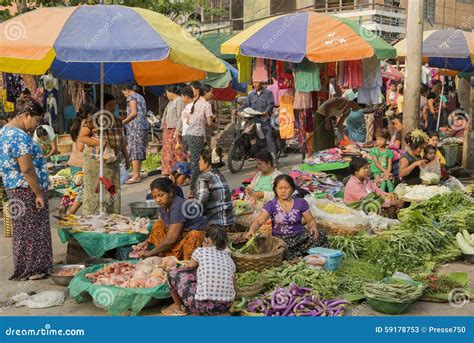 Asia Myanmar Mandalay Market Food Editorial Stock Photo Image Of