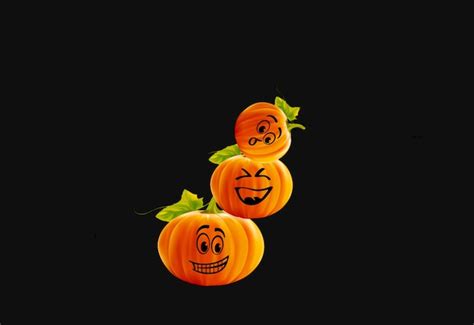 Premium Photo Halloween Three Funny Pumpkins Background