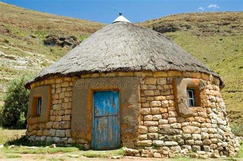 Basotho Traditional Sandstone Hut Stock Photo Image Of Huts