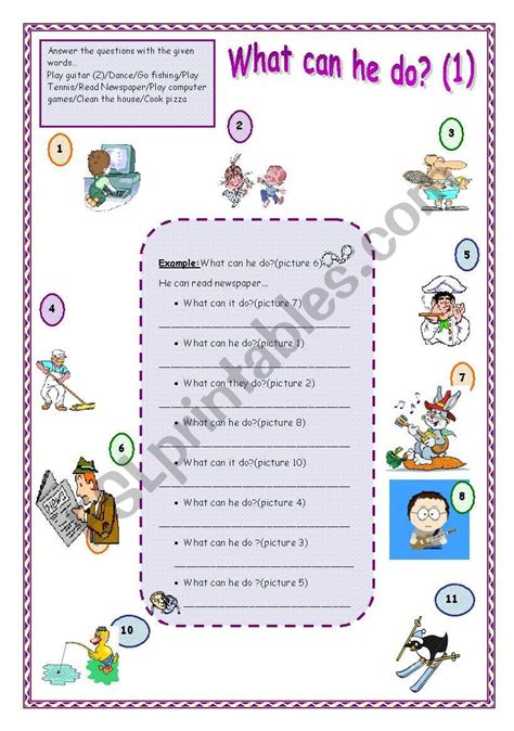 Can For Ability Esl Worksheet By Aydinim