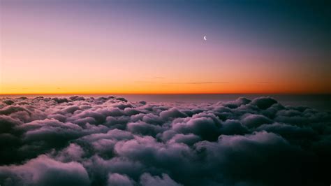 If you're looking for the best aesthetic wallpapers then wallpapertag is the place to be. Sunset Horizon Above Clouds 4K Wallpapers | HD Wallpapers