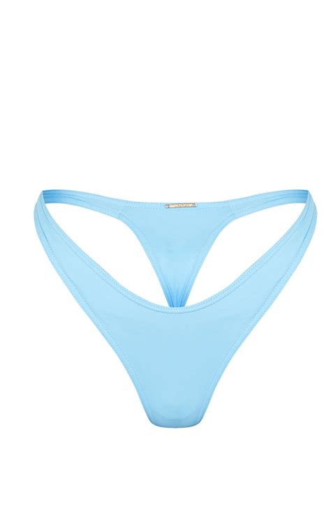 Blue Recycled Mix And Match Thong Bikini Bottom Prettylittlething