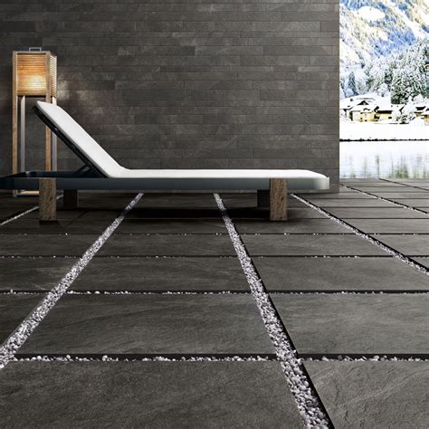 Midlake Black 2cm Outdoor Tiles Stylish Patio Driveway Design