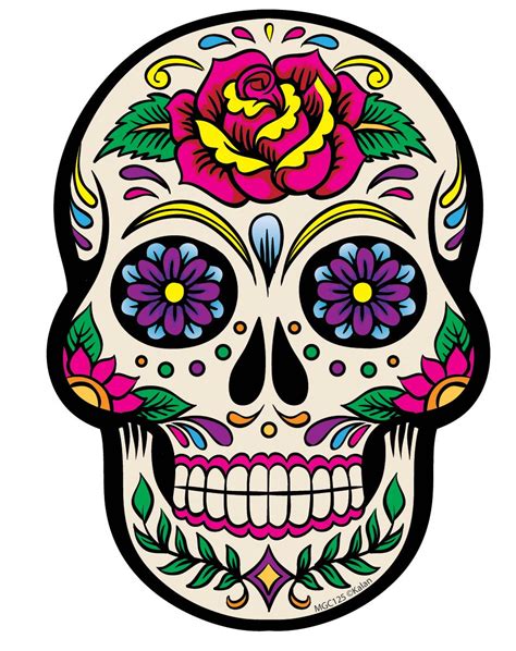 White Sugar Skull Magnet Dibujo Dia De Muertos Tatuajes De Calaveras