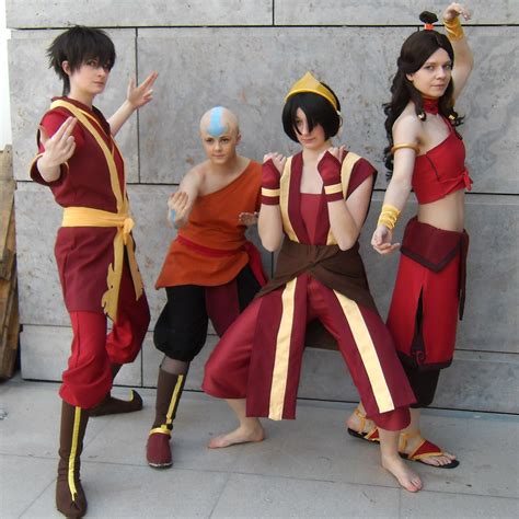Zuko Aang Toph And Katara Fire Nation Style Cosplay Cosplay Halloween Disfraces Y Anime