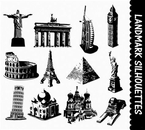 Famous Landmarks Clip Art Graphics Places Clipart Scrapbook