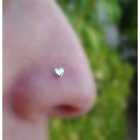 Valentine Heart Nose Ring Stud Sterling Silver Handcrafted Nose