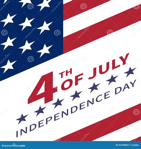 Fourth Of July United Stated Independence Day Poster Stock Vector