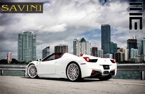 Visit cars.com and get the latest information, as well as detailed specs and features. Ferrari 458 Spider custom wheels Savini SV25-C 21x9.0, ET , tire size 255/30 R21. 22x12.0 ET 335 ...
