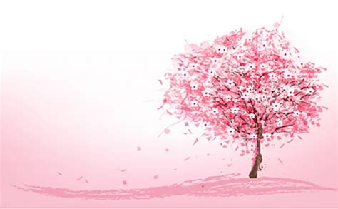 Pink Tree And Cherry Blossom Wallpaper Wall Mural