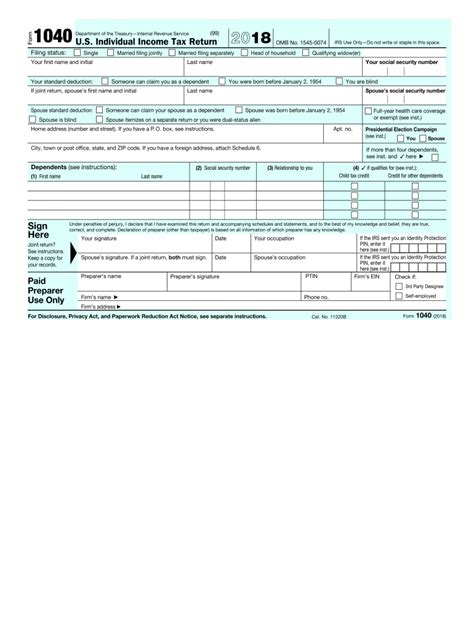 2018 Form 1040 Pdf Fill Out And Sign Online Dochub
