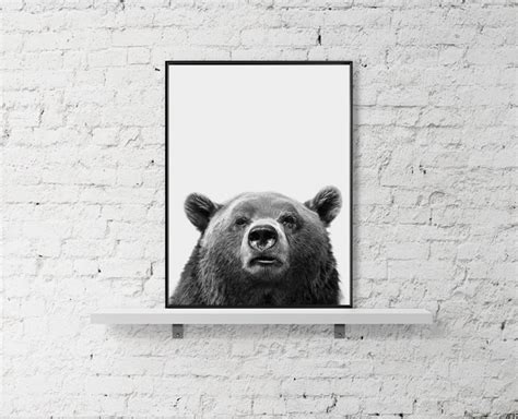 Bear Print Bear Wall Art Nursery Print Bear Decor Etsy