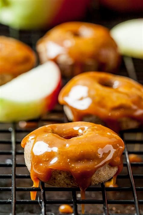 Caramel Apple Baked Donuts Mini Apple Donuts Baked Donut Recipes Baked