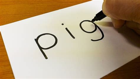 Very Easy How To Turn Words Pig Into A Cartoon For Kids Drawing