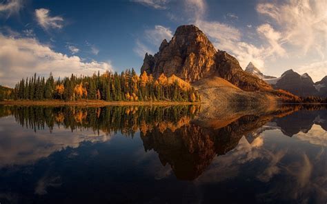 Nature Landscape Lake Mountain Sunset Fall Forest Water Sky Clouds Wallpaper Coolwallpapers Me