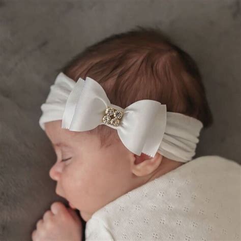 Baby White Headband Bow Headband Baby Headband Photo Prop Etsy