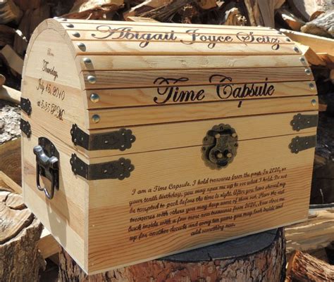 Time Capsule Keepsake Box Wood Burned Custom Pyrography De