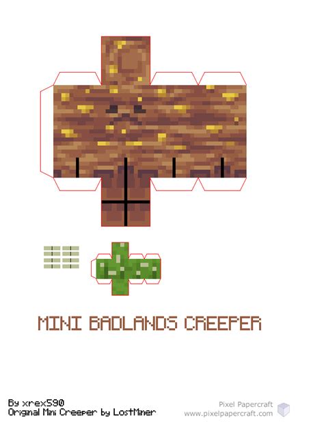 Pixel Papercraft Mini Badlands Creeper