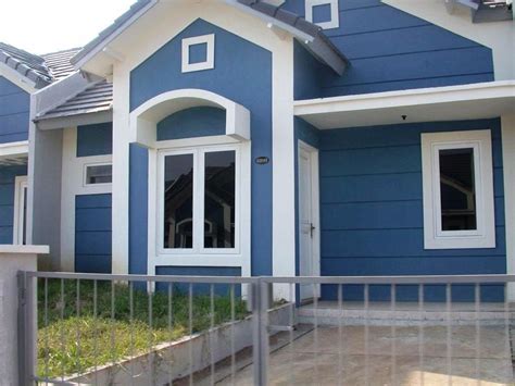 kombinasi warna rumah biru putih warna cat rumah