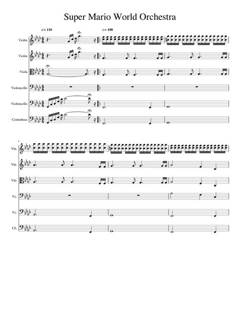 Super Mario World Castle Orchestra Sheet Music For Violin Cello