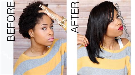 Straightened Natural Hair Before And After