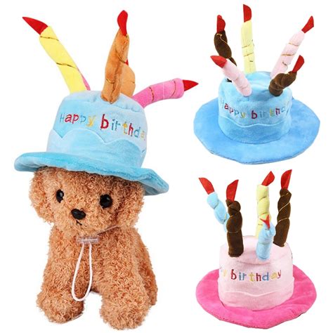 Cute Pet Dog Hat For Small Dogs Puppy Cake Candles Design Dog Cap