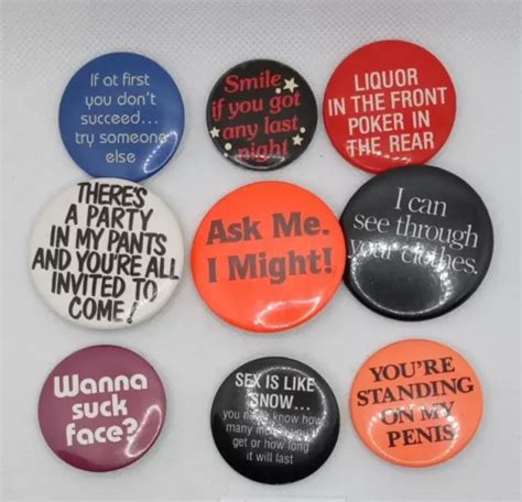 Vintage Adult Theme Dirty Nasty Sexual Innuendo Nsfw Sex Pinback Button