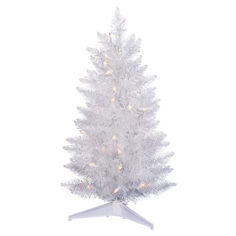 Vickerman Sparkle White 3 Ft 100 Tip Pre Lit Artificial Christmas Tree