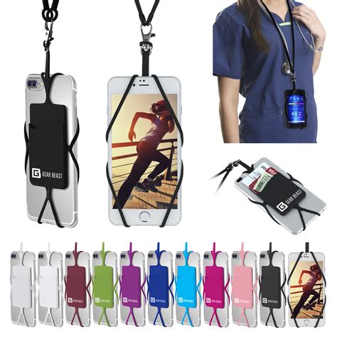 Cell Phone Lanyard Neck Strap Smartphone Holder Lanyard Necklace Wrist Strap With Id Card Slot