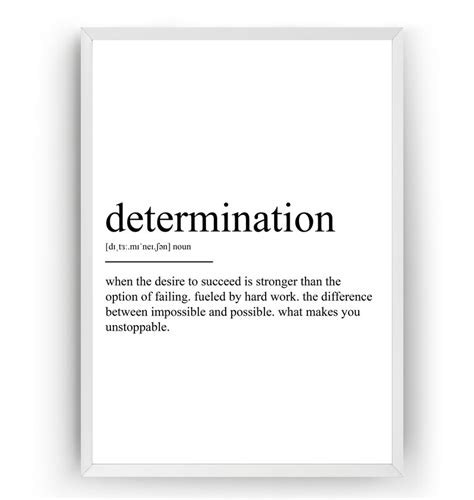 Determination Definition Print Etsy