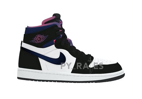 The shoe comes in primarily black and white as a gradient combination of purple and pink come together on the shoe. Air Jordan 1 Zoom Comfort "PSG" Releasing in 2021 | The ...