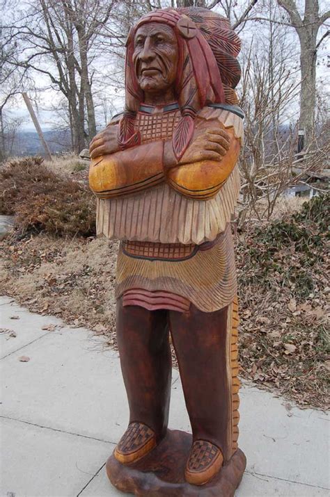 Wooden Indian Chief Life Size Hand Carved Cigar Store Indian Bear Carving Native American Crafts
