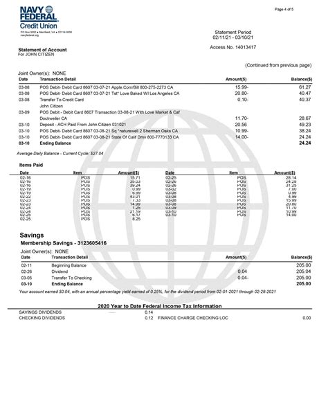 Editable Pdf Bank Statement Template