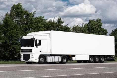 White Truck On Road Cargo Transportation Stock Photo By ©soleg 69764113
