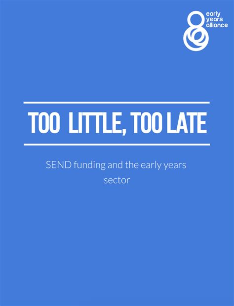 Too Little Too Late Report Early Years Alliance