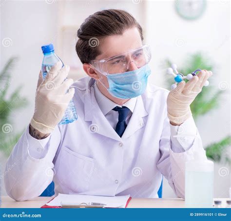 Young Male Chemist Experimenting In Lab Stock Image Image Of Medical