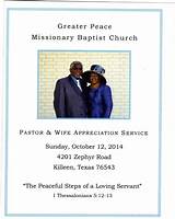 Pastor Appreciation Service Program Pictures