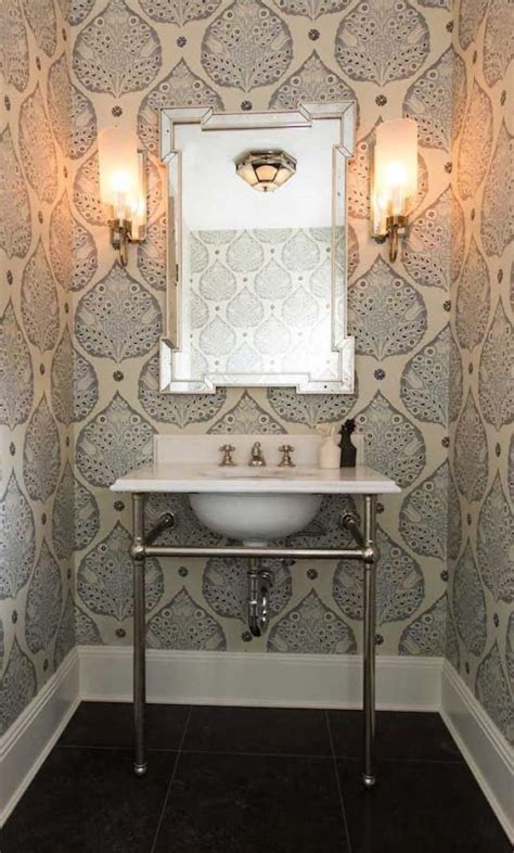 30 Beautiful Bathroom Wallpaper Ideas Small Bathroom Wallpaper