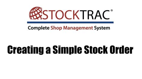 Creating A Simple Stock Order Youtube