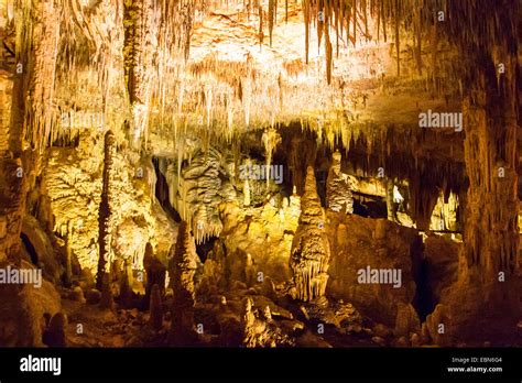 Mammoth Cave With Stalactites And Stalagmites Australia Western