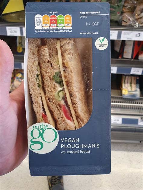 sainsbury s red leicester ploughmans sandwich vegan food uk