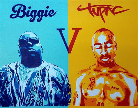 Biggie V Tupac Painting By Leon Keay